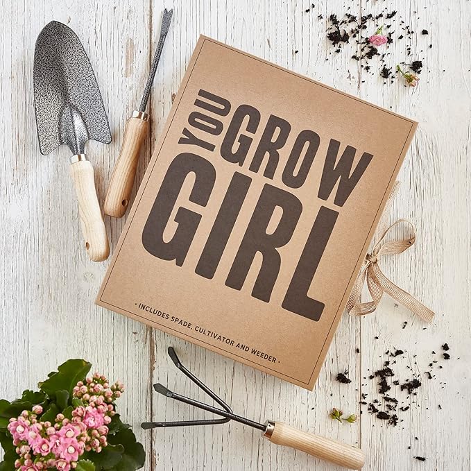 Santa Barbara Design Studio Garden Tools Pure Design Cardboard Book Gardening Essentials Gift Set, 3-Pieces, You Grow Girl Set