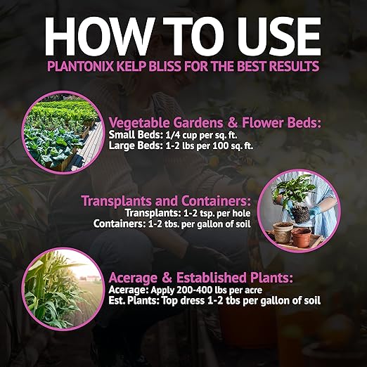 Kelp Bliss Fertilizer (10lbs) - Kelp Meal Organic Fertilizer - Kelp Fertilizer for Plants - Plant Fertilizer & Garden Fertilizer - Organic Kelp Meal for Potting Soil, Garden Soil, Vegetables, & Lawns