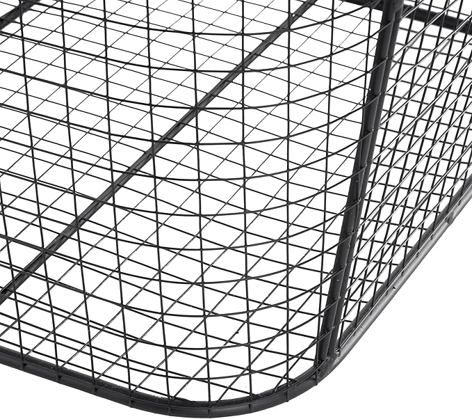 Deco 79 Metal Large Open Frame Wire Grid Storage Basket with Curved Sides and Ring Handles, 30" x 20" x 20", Black