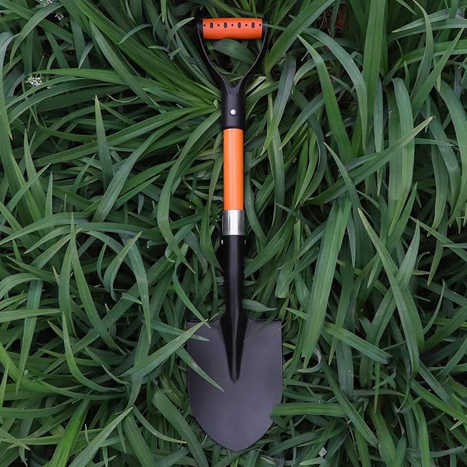Shovel for Digging 28-inch Small Round Shovel with D-Handle Kids Metal Beach Shovel,Camp Shovel ,Garden Shovel,Gardening Tools Fiberglass Handle