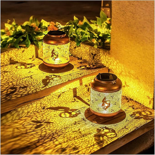 2 Pack Sloth Solar Lanterns Outdoor Waterproof Hanging Solar Lights Sloth Gifts for Women Men Mom Metal Decorative LED Outdoor Lanterns for Patio, Lawn, Landscape, Garden Decor, Yard Decorations