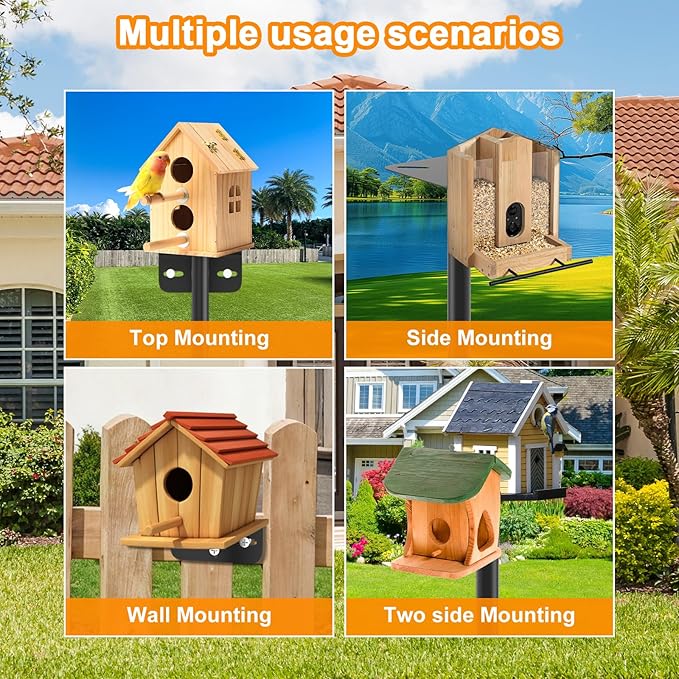 2 Pack 80 Inch Adjustable Bird Feeder Pole,Bird House Pole Suitable for Feeders & Birdhouse,Weather Station,Heavy-Duty Rustproof Design,Enhance Outdoor Decor & Birdwatching Experience