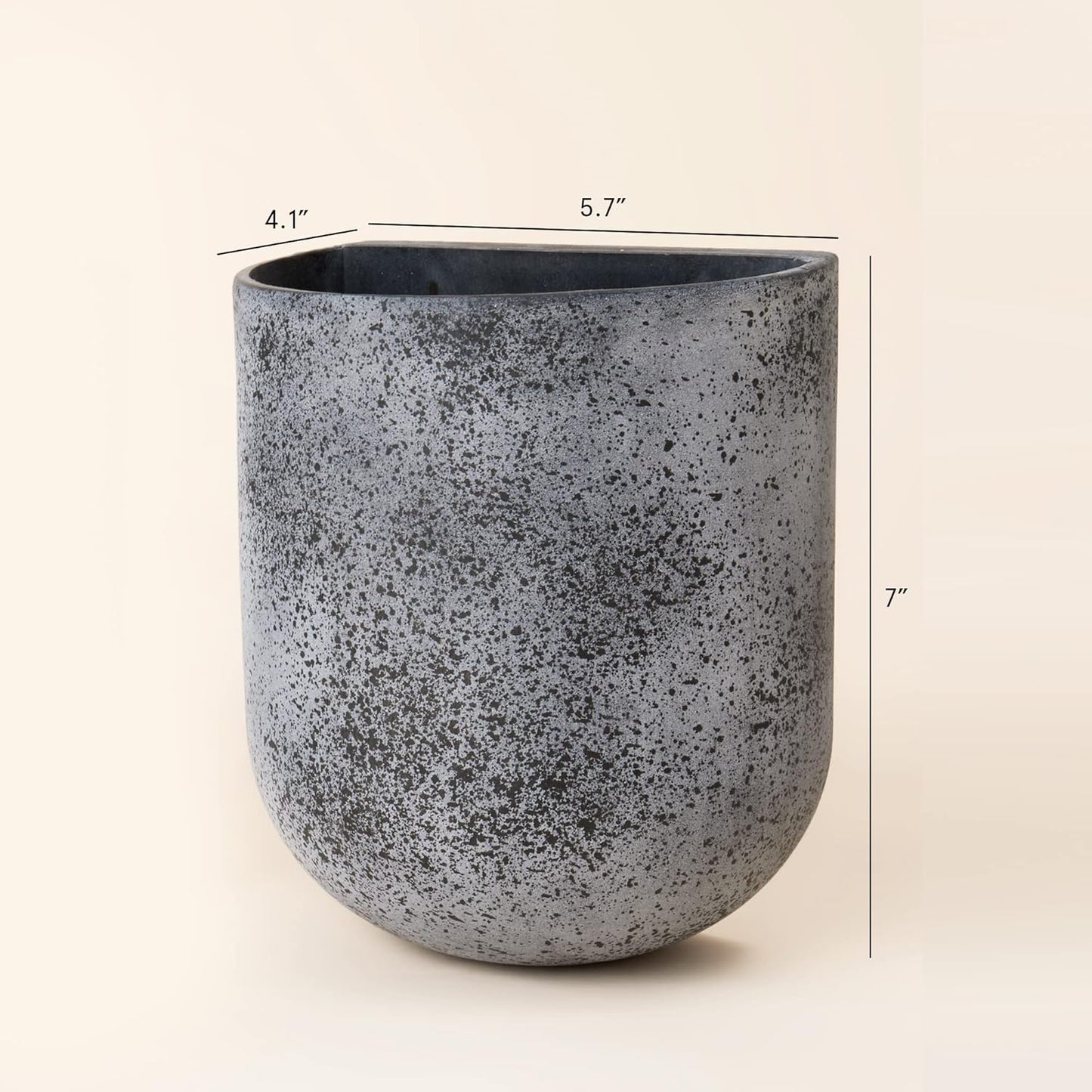 LA JOLIE MUSE Wall Hanging Planters for Indoor Plants,Hanging Flower Pots for Air Plants Succulent, Set of 2, 5.7L*4.1W*7H, Rock Gray