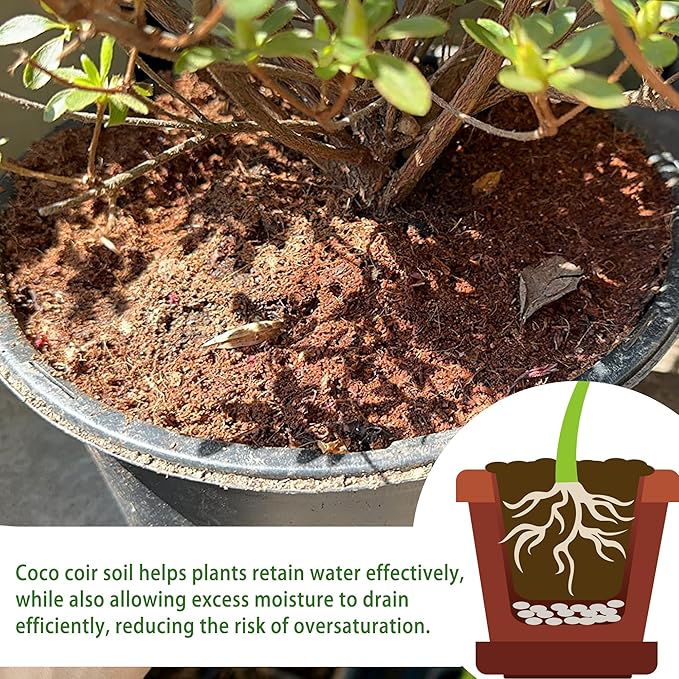 Coco Coir for Organic Coconut Coir- 4 Pack Coco Coir Brick- Coconut Soil with Low EC & PH Balance-Coco Fiber for Herbs& Flowers- High Expansion-Renewable Coco Soil for Planting