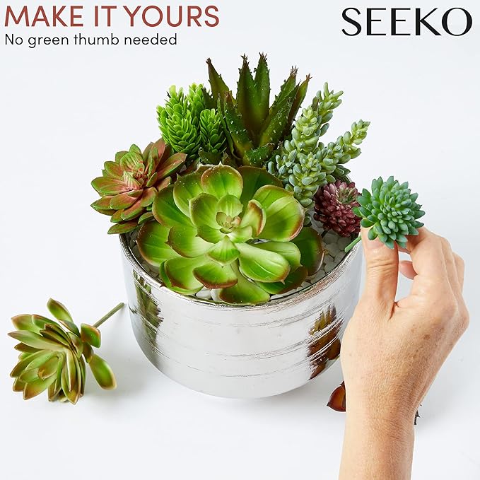 Succulents Plants Artificial (14 Pack) - Realistic Unpotted Fake Succulents - Faux Plants Decor for DIY