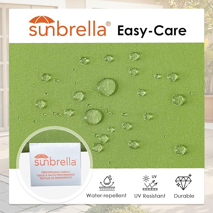 Outdoor Sunbrella Round Corner Seat Cushion, 17"x16"x2", Set of 4, Non Slip Seat Cushion Pads with Removable Cover for Patio Furniture, Garden Yard Lawn, Canvas Ginkgo