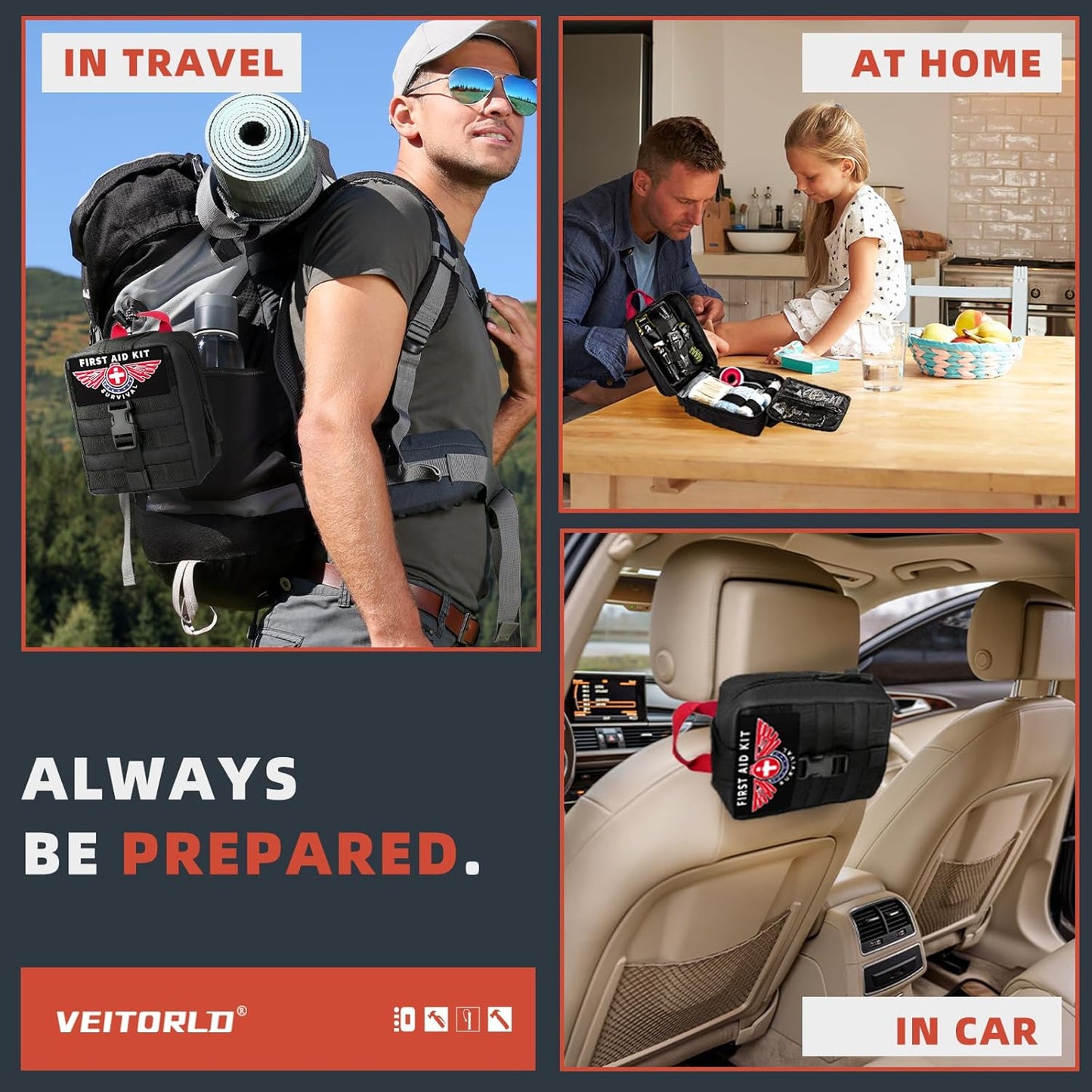 VEITORLD Gifts for Men Dad Him Christmas - Survival Gear and Equipment 12 in 1, Survival Kits - Cool Unique Fishing Hunting Birthday Gifts for Husband Teen Boy Boyfriend Women, Mens Stocking Stuffers