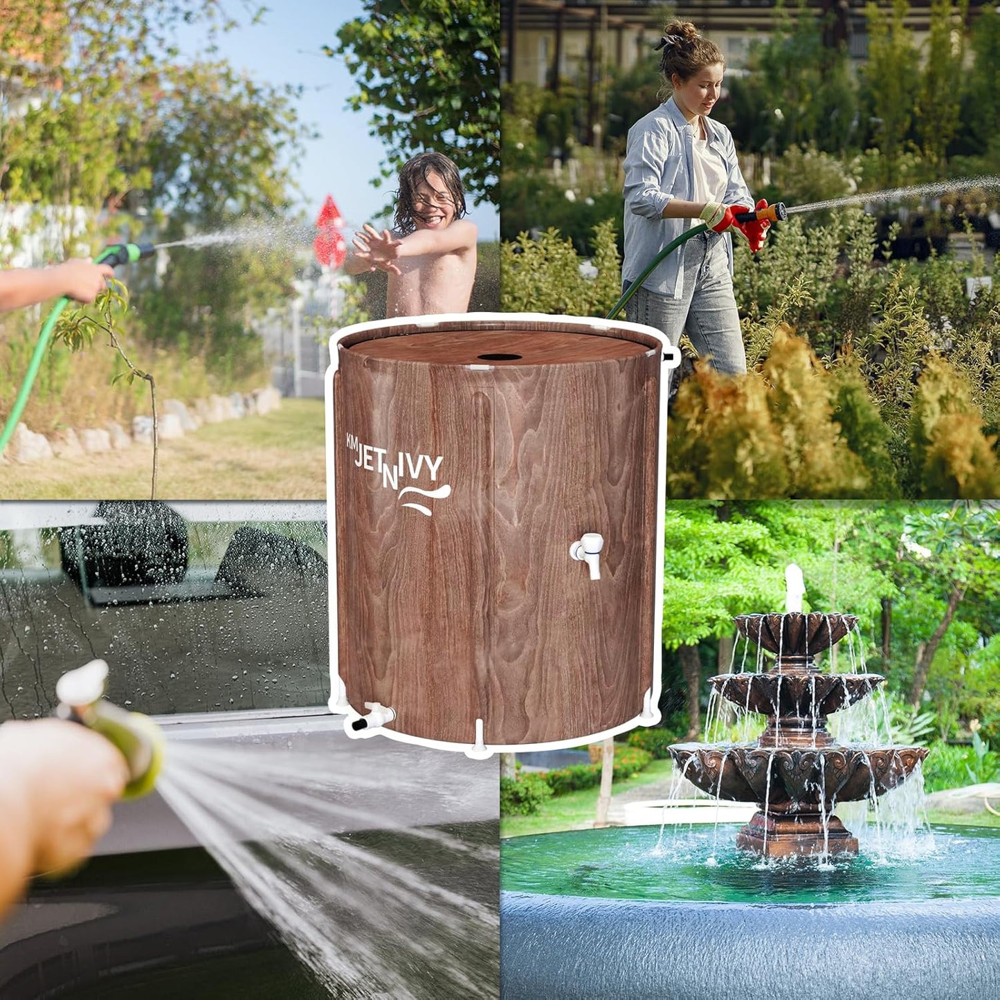 Rain Barrel Anti-Collapse Collapsible Rainwater Collection System,Portable Water Storage Tank,Garden Water Catcher