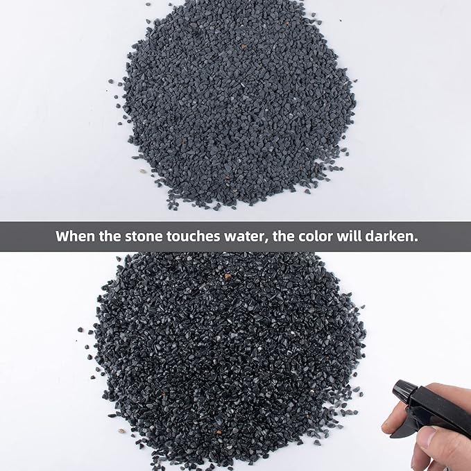 Anothera Stones for Plants, 3LB Smooth Natural Black River Rocks, Plant Aquarium Gravel Stones for Succulents Bonsai Terrarium Vase Fillers Fish Tank Indoor Outdoor Garden Decor(6-9 mm)