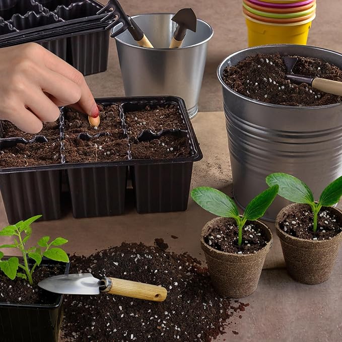 Organic Seed Starter Premium Potting Soil Mix 1qt, All Natural Seed Starter Mix for Fast Germination and Vigorous Seedlings with Strong Root Systems