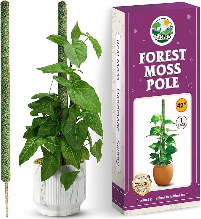 DUSPRO 42ββ Mesh Moss Pole for Plants, Tall Trellis for Climbing Monstera Plant Support, Sphagnum Moss Stick for Big Climbing Indoor Plant, Handmade Plant Stakes for Houseplant