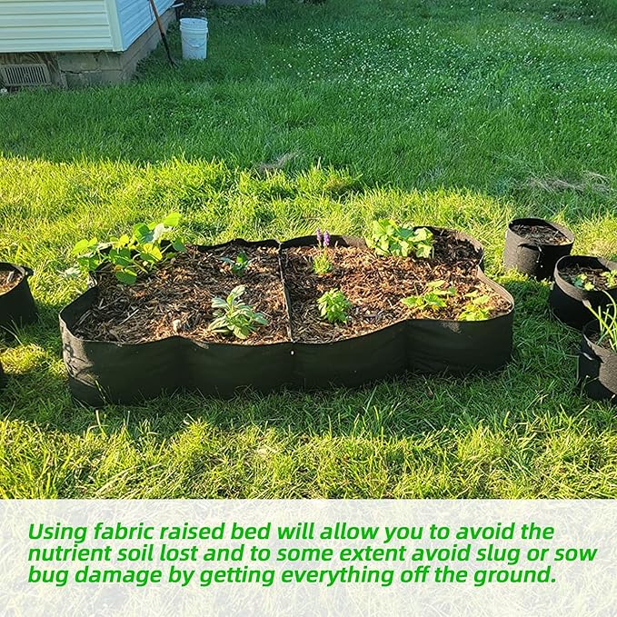 CJGQ 2 Pack Fabric Raised Garden Bed 6x3x1ft Garden Grow Bed Bags for Growing Herbs, Flowers and Vegetables 128 Gallonā¦