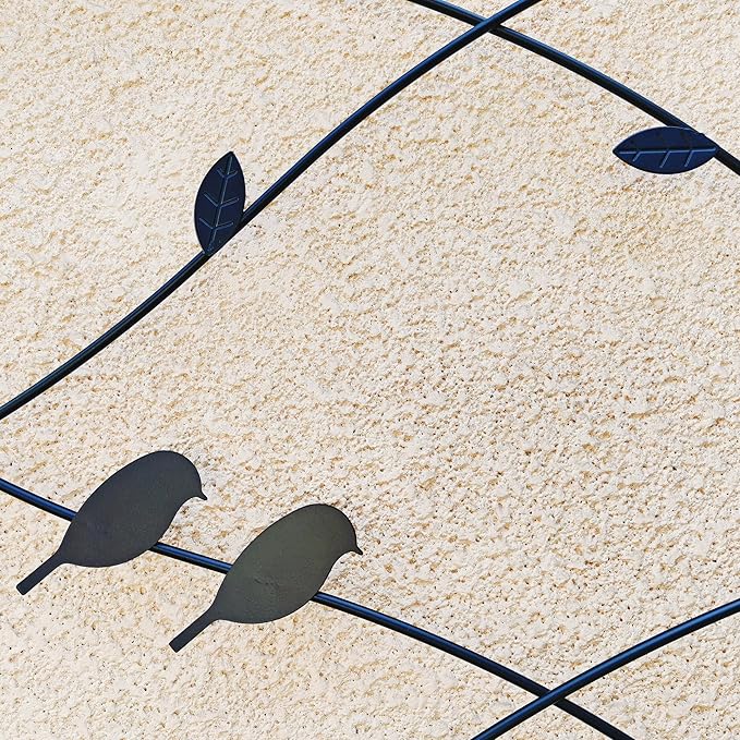 Metal Garden Trellis Rustproof Trellis for Climbing Plants Outdoor Flower Support Bird Deco (Black-2 Pack, 86.7"x19.7")