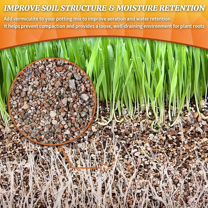 AVALUTION 18QT Vermiculite - Organic Vermiculite for Plants Horticultural Coarse Vermiculite Natural Soil Additive for Potted Plants Gardening Mushrooms Seed Starting