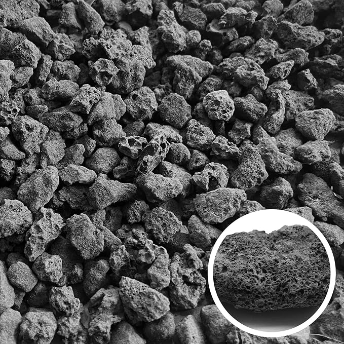 Black Lava Rocks for Plants -100% Pure Volcanic Rock No Dyes or Chemicals-Best Lava Stones Top Dressing for Cacti Succulents Plants,Bonsai