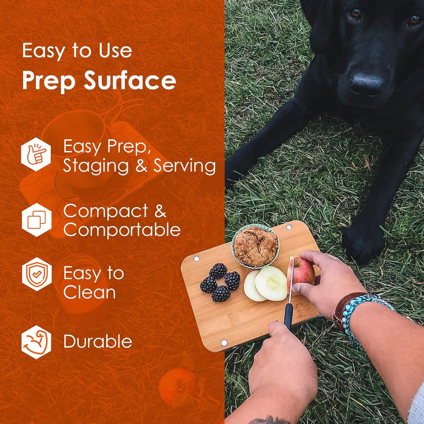 nCamp K2G Basic Compact Cooking Stove and Prep Surface Board Outdoor Camping Set Bundle