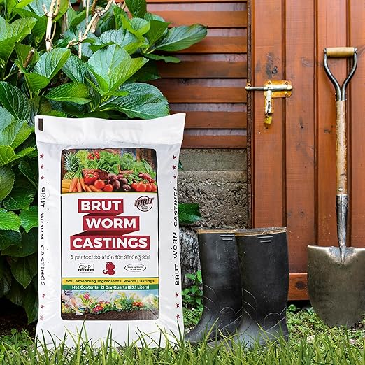 Brut Organic Worm Castings – 30 Lb – Garden's Elixir for Thriving Blooms & Harvests! (8 Pack)