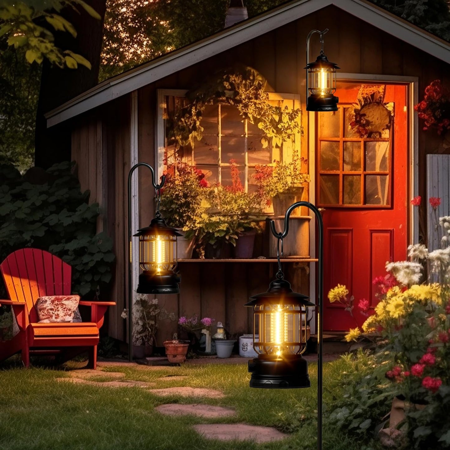 Retor LED Camping Lanterns 1500 LM Step-Less Dimming, Lightweight Battery Powered USB Rechargeable Flashlight Survival Kits Home Garden Camping Emergency Outages Hiking Light (Black 1 Pack)