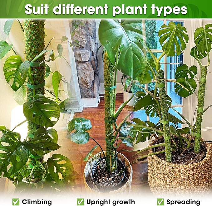 DUSPRO 42ββ Mesh Moss Pole for Plants, Tall Trellis for Climbing Monstera Plant Support, Sphagnum Moss Stick for Big Climbing Indoor Plant, Handmade Plant Stakes for Houseplant