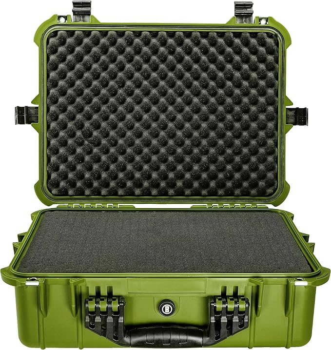 Bushnell 20 Inch Large Waterproof Hard Camera Case For Binoculars, Optics, Equipment, Shock Proof, and TSA Ready (OD Green)