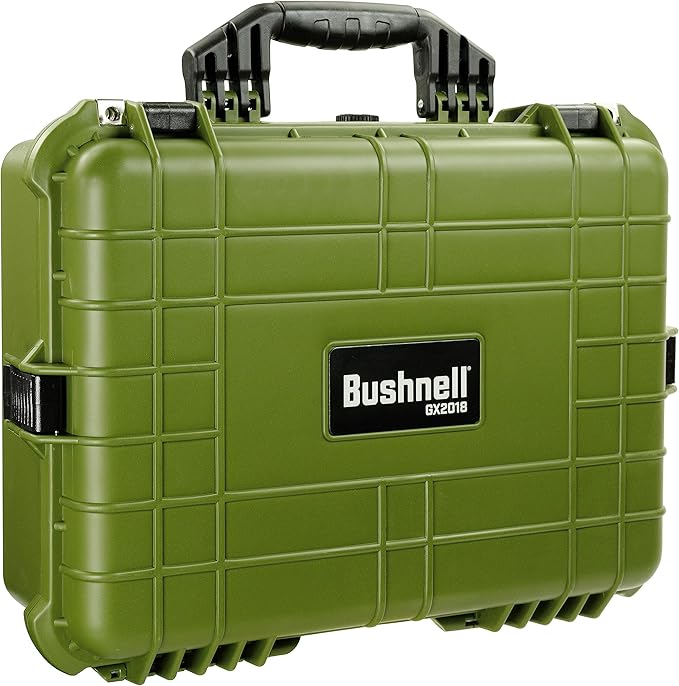 Bushnell 20 Inch Large Waterproof Hard Camera Case For Binoculars, Optics, Equipment, Shock Proof, and TSA Ready (OD Green)