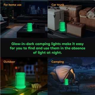KUNHE LED 60 Pack Glow-in-The-Dark Camping Lanterns Battery Powered (Includes 180 AA Alkaline Batteries) 350 Lumens IPX4 Water Resistant Lanterns for Power Outages Emergency Hurricane Storms