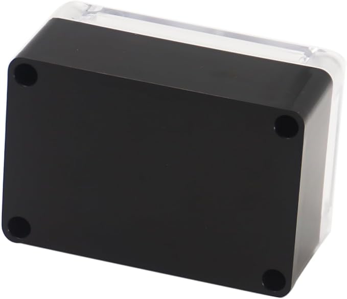 Project Box IP65 Waterproof Junction Box ABS Plastic Black Electrical Boxes DIY Electronic Project Case Power Enclosure Clear Cover 3.94"x2.68"x1.97"(2Pcs)