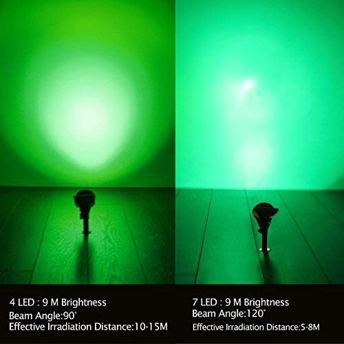 T-SUNUS Green Solar Lights Outdoor 2 Pack, IP65 Waterproof Solar Spotlight, Auto-on/Off Security Wall Light Landscape for St. Patrick's Day Halloween Christmas Tree Patio Yard Garden Driveway Pool