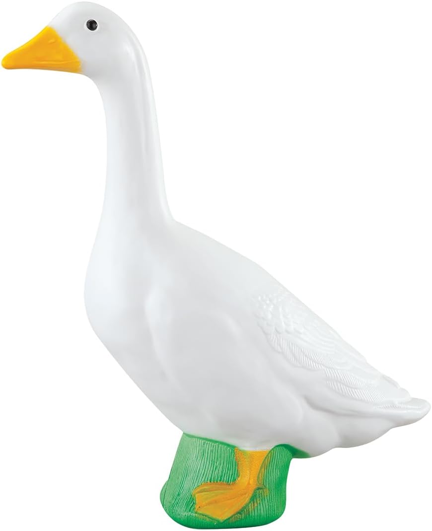 Fox Valley Traders Gaggleville 23" Large White Goose, Plastic Garden Décor, Vibrant and Clean Painted Goose Feet - Indoor or Outdoor Decorative Figurine for Garden, Patio, or Entryway Accent