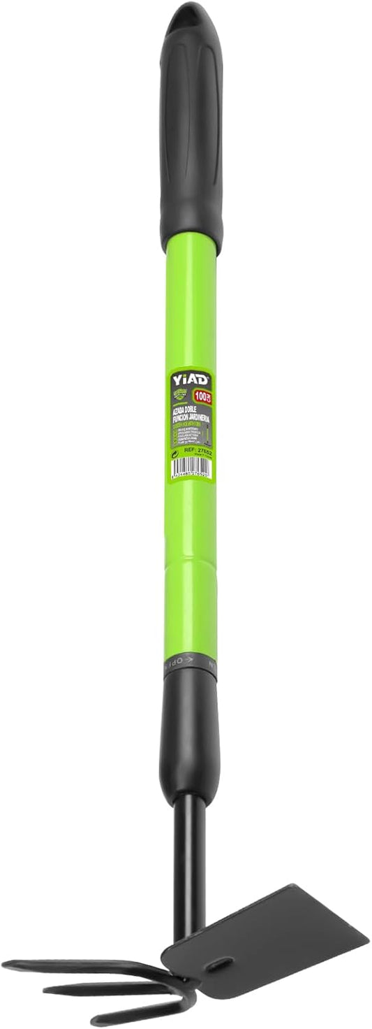 Telescopic Garden Hoe, Dual-Head Weeding and Cultivating Tool with Adjustable Handle, Lightweight Outdoor Hand Hoe for Raised Beds, Flower Planting, Camping, and Backyard Gardening