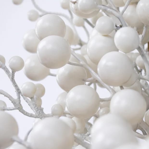 VioletEverGarden White Wreath 20 Inch Winter Wreaths for Front Door Artificial White Berry Wreath for Winter Christmas Hoilday Party Wall Window Decorations