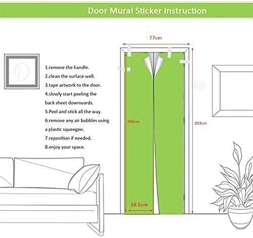 3D Door Stickers Murals - Peel & Stick - Stairs & Wall - Self-Adhesive Decals - Removable PVC Waterproof Door Poster - Bedroom & Living Room Decoration - 35.4" x 78.7"