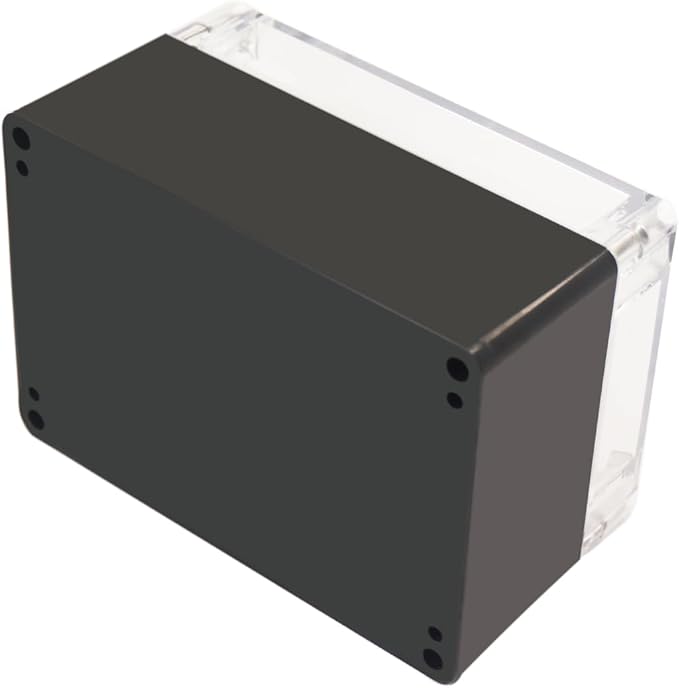 Project Box IP65 Waterproof Junction Box ABS Plastic Black Electrical Boxes DIY Electronic Project Case Power Enclosure Clear Cover 6.3"x4.33"x3.54"