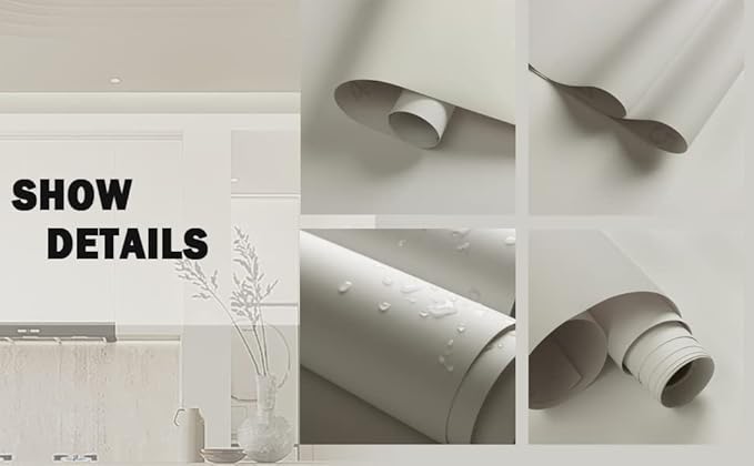 Dimoon 236''x23.6'' Cream Skin Peel and Stick Wallpaper Contact Paper Modern Self Adhesive Wall Paper Removable Renter Friendly Textured Solid Color Cabinet Vinyl Roll (236''x23.6'',Cream Skin)