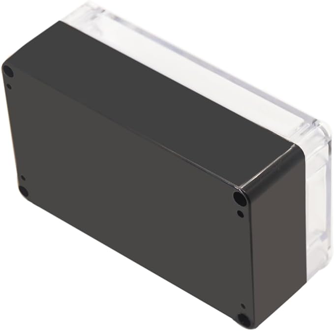Project Box IP65 Waterproof Junction Box ABS Plastic Black Electrical Boxes DIY Electronic Project Case Power Enclosure Clear Cover 6.22"x3.54"x2.36"