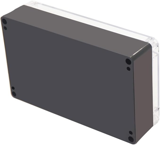 Project Box IP65 Waterproof Junction Box ABS Plastic Black Electrical Boxes DIY Electronic Project Case Power Enclosure Clear Cover 7.87"x4.72"x2.2"