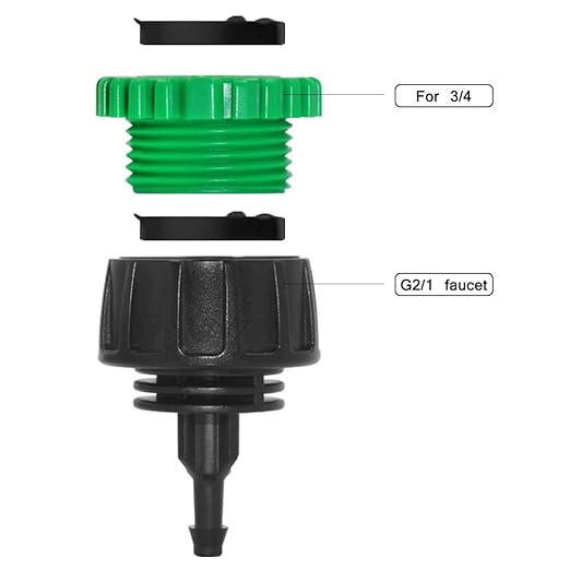 5 Pack Drip Irrigation Tubing Connectors,DanziX 1/4 Inch Drip Irrigation Tubing x 3/4 or G2/1 FHT Faucet Adapter,1/4 Inch Drip Irrigation Garden Hose Adapter