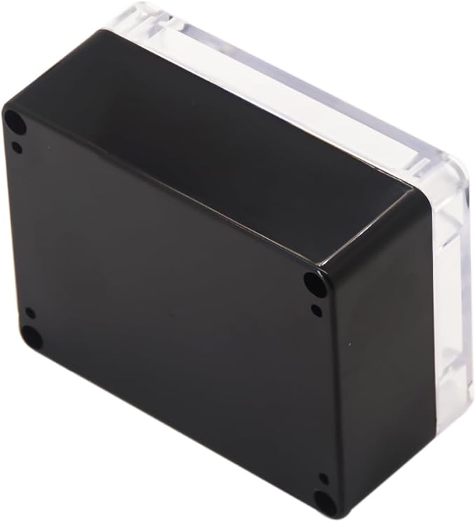Project Box IP65 Waterproof Junction Box ABS Plastic Black Electrical Boxes DIY Electronic Project Case Power Enclosure Clear Cover 4.53"x3.54"x2.17"