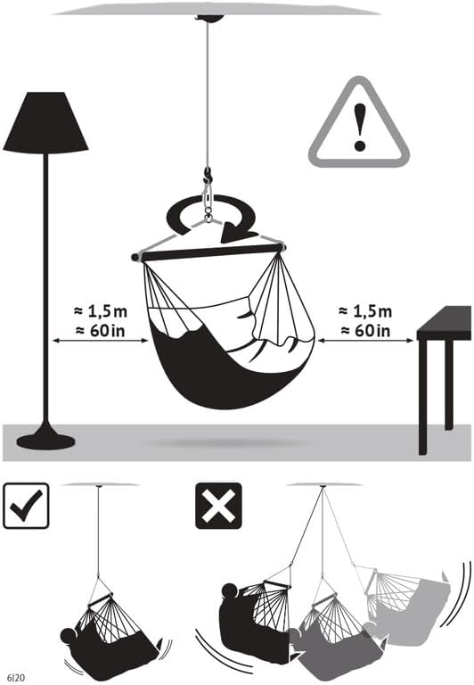 LA SIESTA® - XL King Habana Cotton Hammock Chair & CasaMount - Hanging Chair w/Suspension Kit for Walls Ceilings & Square Beams - Indoor Outdoor Swing Hanging Chair Bedroom Patio Balcony - Azure