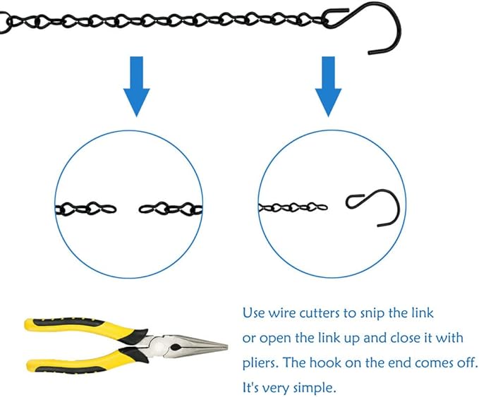 4 Pack 35 Inches Hanging Chains Black, Garden Plant Hangers, for Bird Feeders, Billboards, Chalkboards, Planters, Lanterns, Wind Chimes and Decorative Ornaments