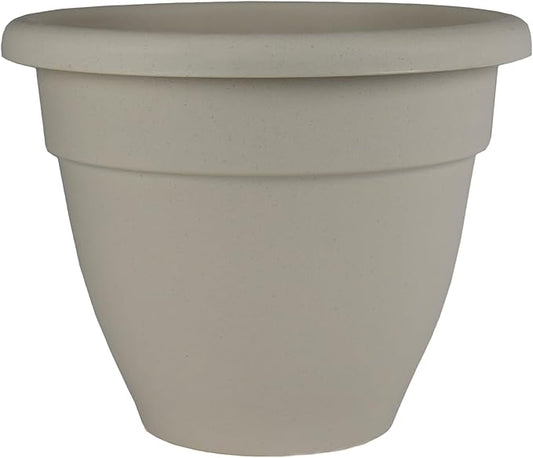 The HC Companies 10 Inch Caribbean Planter - Lightweight Indoor Outdoor Plastic Plant Pot for Herbs and Flowers, Cottage Stone