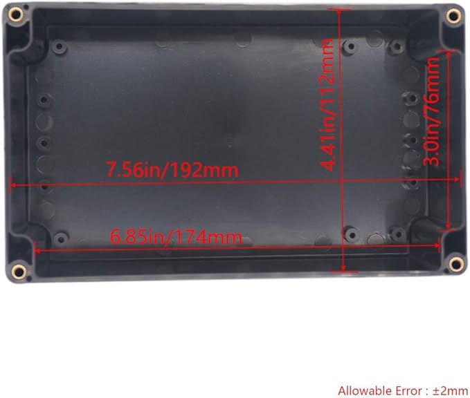 Project Box ABS Plastic Black Electrical Boxes IP65 Waterproof DIY Electronic Junction Box Power Enclosure 7.87 x4.72 x2.95 inch (200x120x75 mm)
