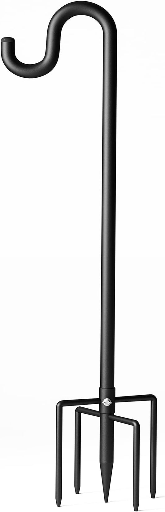 76" Shepherds Hooks for Outdoor, Extra Thick Bird Feeder Pole with 5 Prong Base, Adjustable Shepards Hook for Garden, Weddings, Hanging Plant