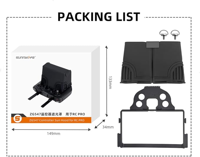 RC Silicone Sunshade Foldable Sun Hood for D-JI RC Pro Mavic 3, Mavic 3 Classic, Mavic 3 Cine, Air 2S and Mavic Mini 3 Pro Remote Controller, Silicone Sun Cover (D-JI RC Pro Sunshade)