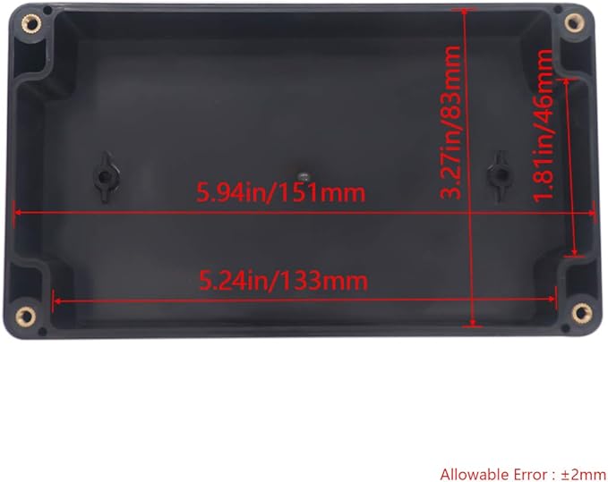 Project Box IP65 Waterproof Junction Box ABS Plastic Black Electrical Boxes DIY Electronic Project Case Power Enclosure Clear Cover 6.22"x3.54"x2.36"