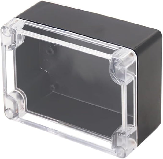 Project Box IP65 Waterproof Junction Box ABS Plastic Black Electrical Boxes DIY Electronic Project Case Power Enclosure Clear Cover 4.53"x3.54"x2.17"