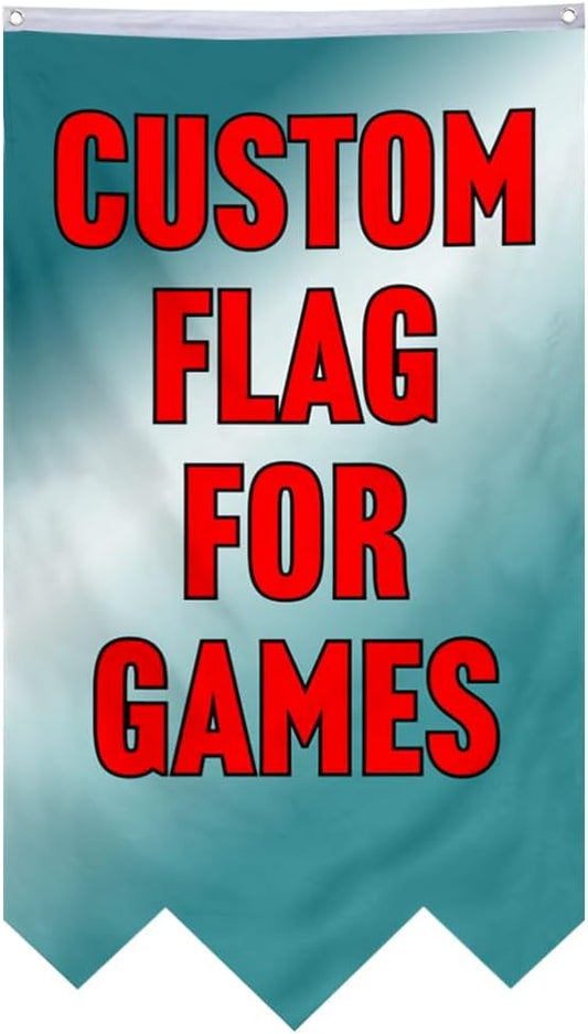 Customizable Games Funny Family Personalized Swallowtail flag Garden house banner Decor Double Stitched Polyester with Brass Grommets (Game, 30x50in)