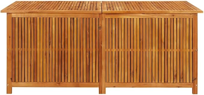 vidaXL Outdoor Storage Box, [Load Capacity Gallon] Deck Box with Gas-Lift Lid, Storage Chest with Water-Resistant Zippered Bag Inside, 68.9''x31.5''x29.5'', Solid Acacia Wood