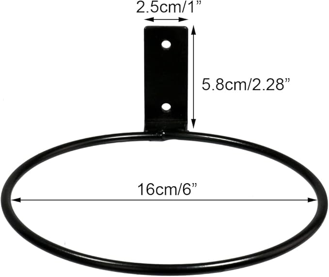 4 Pack 6in Flower Pot Holder Ring Wall Mounted Metal Planter Hooks Hangers Wall Bracket Wall Planter Hook (4, 6")