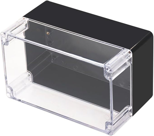 Project Box IP65 Waterproof Junction Box ABS Plastic Black Electrical Boxes DIY Electronic Project Case Power Enclosure Clear Cover 7.87"x4.72"x4.45"